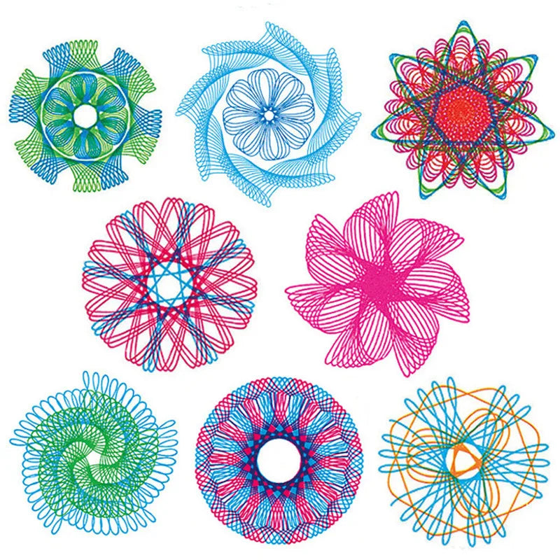 22PCS Clear Spirograph Drawing Toy Set DIY Creative Design Geometric Drawing Interlocking Gears Wheels Ruler Kids Art Craft  Toy