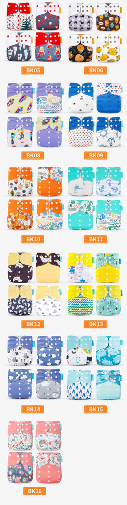 4Pcs/Set Eco-Friendly Cloth Diaper Ecological Reusable Baby Diapers