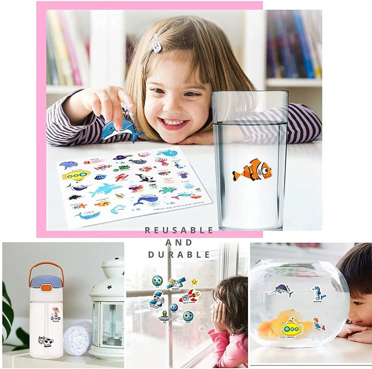 Kids Reusable Sticker Book Multiple Scenarios Cartoon DIY Puzzle Educational Cognition Learning Toys for Child Age 2-4 Gift 2025