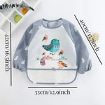 1pcs Baby Long Sleeve Scarf Waterproof Toddler Art Smock Feeding Bib Apron Pocket Infant Boys Girls Burp Cloth Banana Bibs