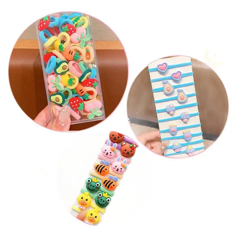 20-50 Pieces/Set Rubber Band for Children Cartoon Hair Band New Sweet Baby Hair Rope Hair Accessories