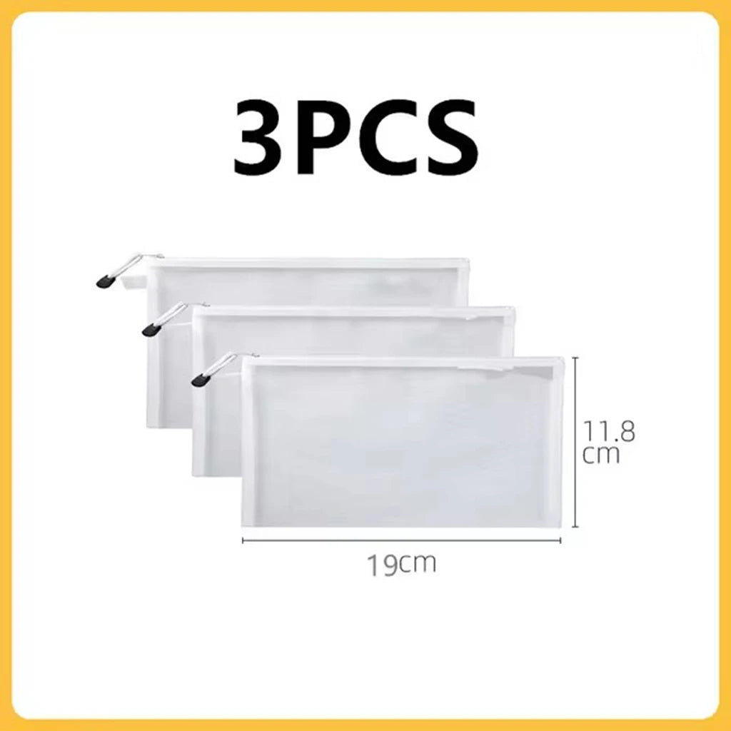 3pcs Toy storage bag 1pc building block puzzle sub-package bag children small particle zipper transparent finishing storage box