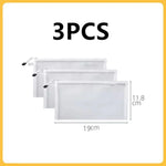 3pcs Toy storage bag 1pc building block puzzle sub-package bag children small particle zipper transparent finishing storage box