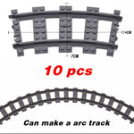 NEW City Trains Flexible Tracks Soft Straight Curved Rails Switch Building Block Creative Models Railways Toys For Kids Gifts