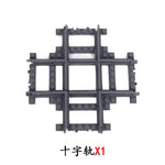 MOC City Train Rail Crossing Flexible Tracks Forked Straight Curved Rails Switch Building Block Bricks Creative DIY Toys
