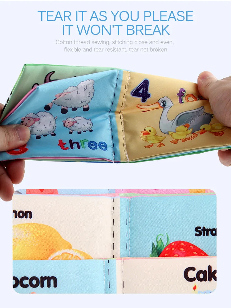 0-24 Monthes Soft Baby Cloth Books Fruits Vegetable Animals Cognitive Puzzle Infant Kids Early Learning Educational Fabric Toys