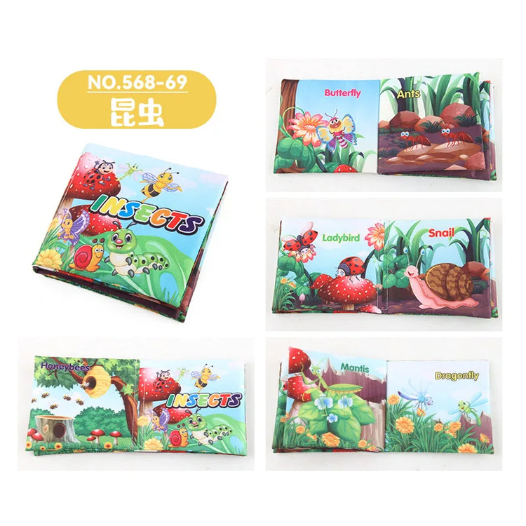 0-24 Monthes Soft Baby Cloth Books Fruits Vegetable Animals Cognitive Puzzle Infant Kids Early Learning Educational Fabric Toys