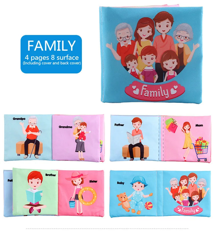 0-24 Monthes Soft Baby Cloth Books Fruits Vegetable Animals Cognitive Puzzle Infant Kids Early Learning Educational Fabric Toys