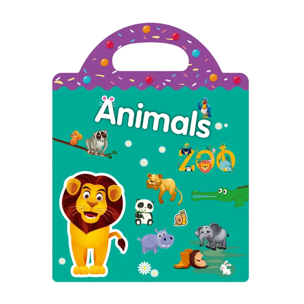 Kids Reusable Sticker Book Multiple Scenarios Cartoon DIY Puzzle Educational Cognition Learning Toys for Child Age 2-4 Gift 2025