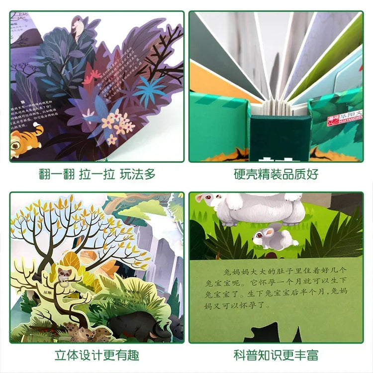Amazing Animals Pop-up book for kids 3d Flip book for babies 6-8 + picture story picture book