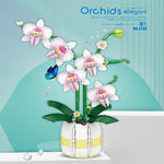 Building Blocks Orchid Flowers Bouquet Flower Blocks Bonsai Plant Model Bricks Romantic DIY Home Decoration Toy for Kids Gift