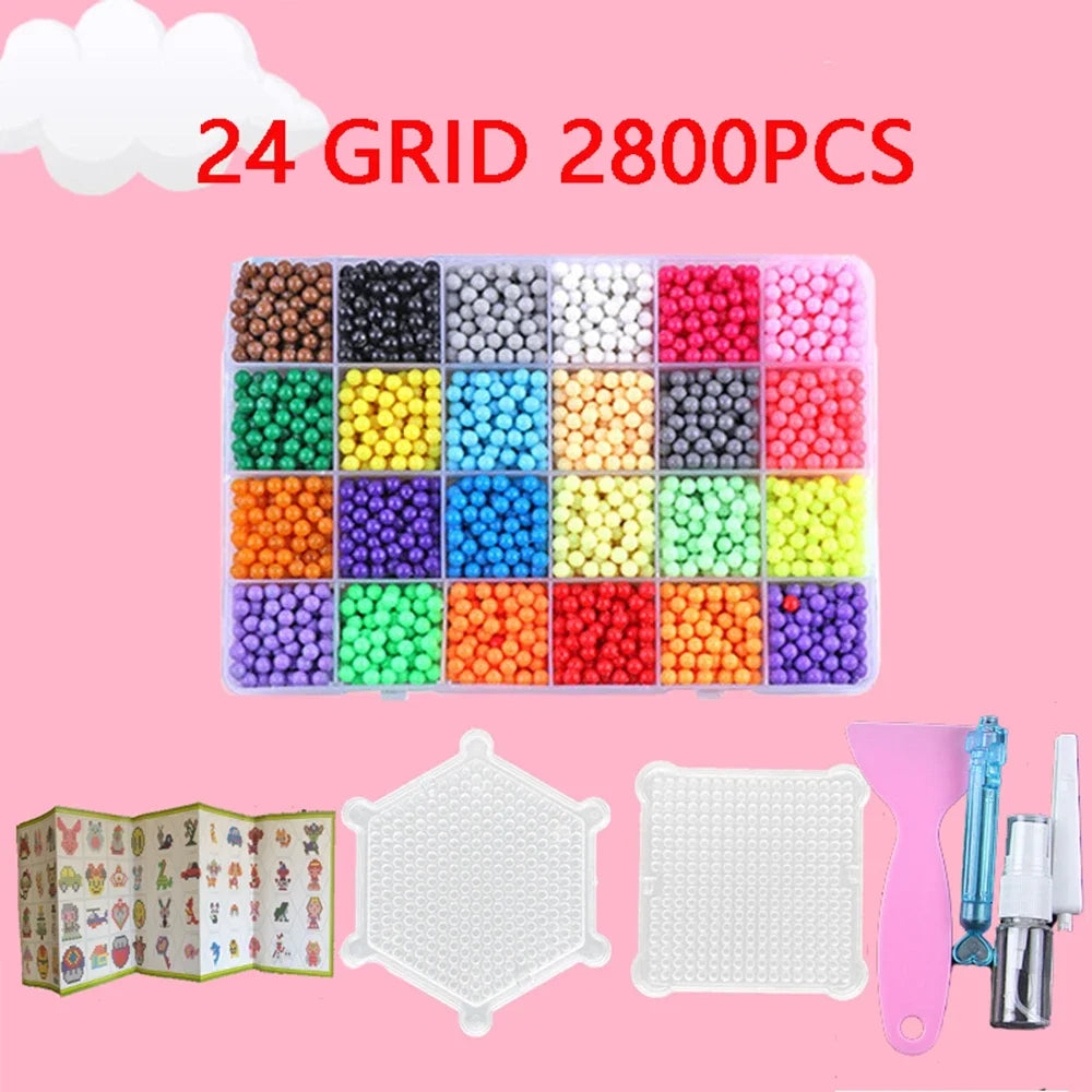 DIY Beads Set Perlen Tool Creativity Magic Water Beads Pegboard Arts and Crafts for Kids Toys Girls Children Gift 5 7 10 years