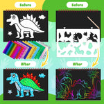Kids Dinosaur Scratch Art Coloring Books Foil Fun Arts And Crafts Activity Colouring Book Set For Creativity Drawing Book Gifts