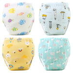 4PCS Baby Waterproof Diapers Pee Shorts Underwears Reusable Soft Ecological Cotton Toddler Potty Training Pants For Boys Girls