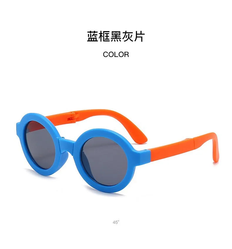 Children's glasses, foldable sunglasses, little girls' UV protection cartoon sunglasses, boys' and girls' babies' fashionable
