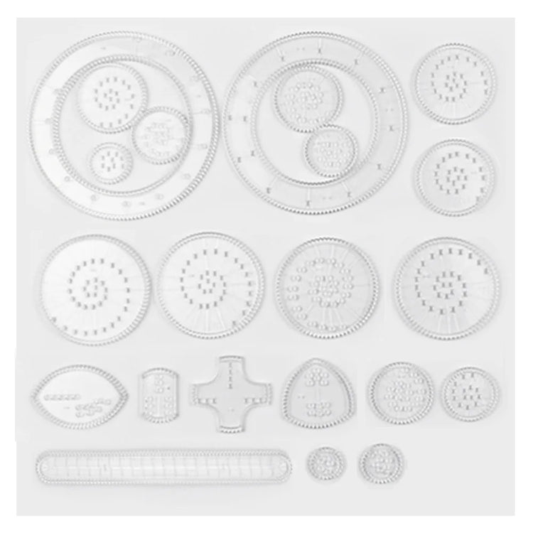 22PCS Clear Spirograph Drawing Toy Set DIY Creative Design Geometric Drawing Interlocking Gears Wheels Ruler Kids Art Craft  Toy