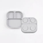 Food Grade Silicone Dining Plate Children 3-Grids Dishes Eating Training Tableware Feeding Tray With Sucker Anti-Drop Baby Stuff