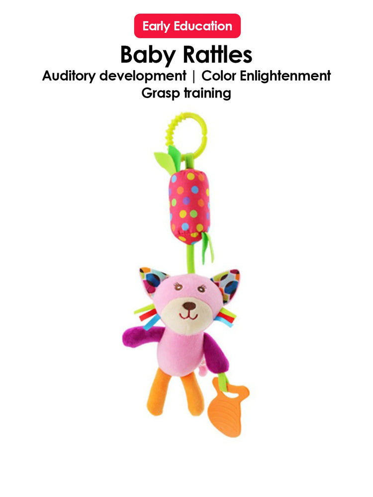 1pcs Baby Rattles Mobiles Cartoon Animal Bell Toy Newborn Baby Rattle Hanging Plush Lovely 0-24 Months Teether Toys Gift