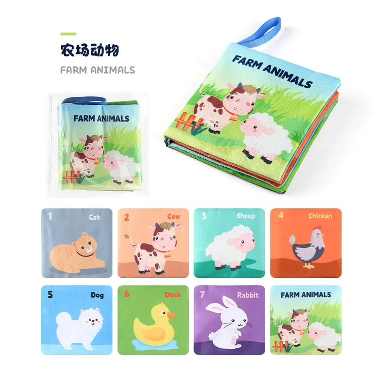 0-24 Monthes Soft Baby Cloth Books Fruits Vegetable Animals Cognitive Puzzle Infant Kids Early Learning Educational Fabric Toys