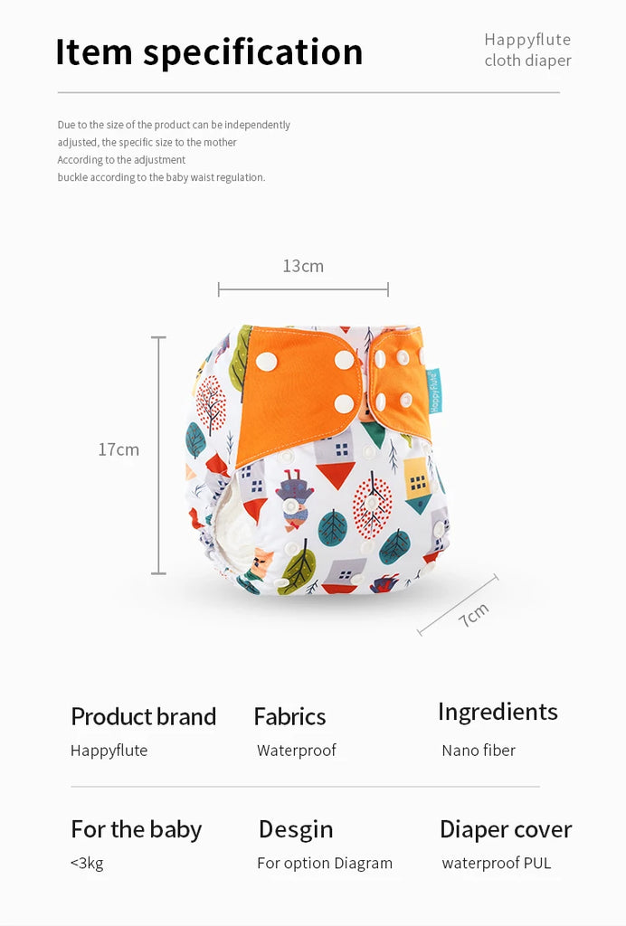 4Pcs/Set Eco-Friendly Cloth Diaper Ecological Reusable Baby Diapers
