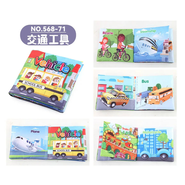 0-24 Monthes Soft Baby Cloth Books Fruits Vegetable Animals Cognitive Puzzle Infant Kids Early Learning Educational Fabric Toys