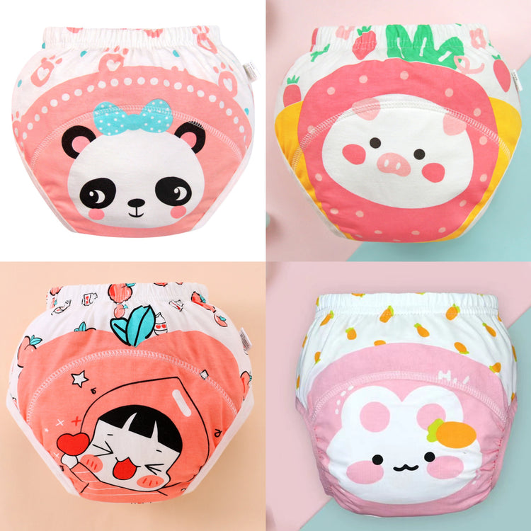 4PCS Baby Waterproof Diapers Pee Shorts Underwears Reusable Soft Ecological Cotton Toddler Potty Training Pants For Boys Girls