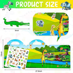 Kids Reusable Sticker Book Multiple Scenarios Cartoon DIY Puzzle Educational Cognition Learning Toys for Child Age 2-4 Gift 2025