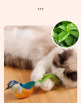 Bird-Shaped Cat Toy Interactive Toys Dog Rechargeable Chirping Flapping Bird Catnip Touch Activated Squeak Plush Toy Pet