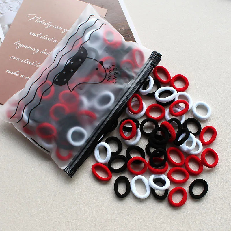 100 Pieces/pack Children's Hair Rings Baby Free Rubber Bands High Elasticity Basic Tie Girl Headband Accessories Super Soft