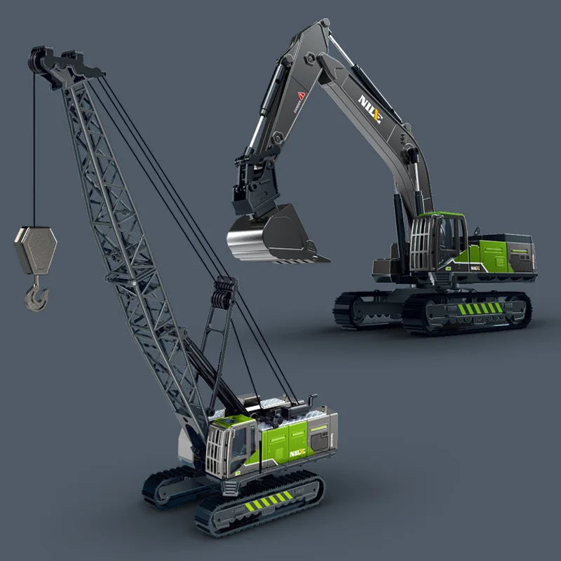 1/50 Model Car Bulldozer Truck Excavator Crane Forklift Construction Engineering Vehicle Toys for Boys Children Educational Toys