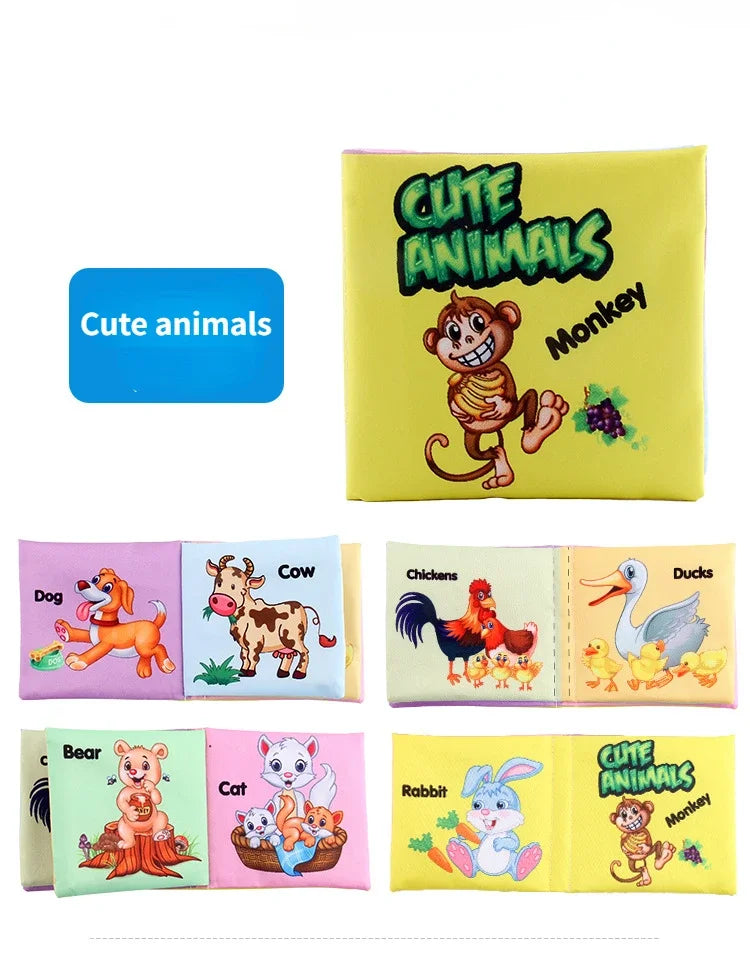 0-24 Monthes Soft Baby Cloth Books Fruits Vegetable Animals Cognitive Puzzle Infant Kids Early Learning Educational Fabric Toys