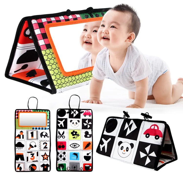 Baby Floor Mirror Sensory Toys Tummy Time for Babies Montessori Development Crawl High Contrast Activity Sensory Toy 0-24 Months