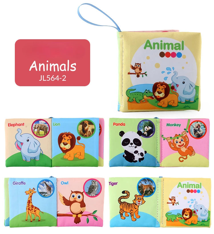 0-24 Monthes Soft Baby Cloth Books Fruits Vegetable Animals Cognitive Puzzle Infant Kids Early Learning Educational Fabric Toys