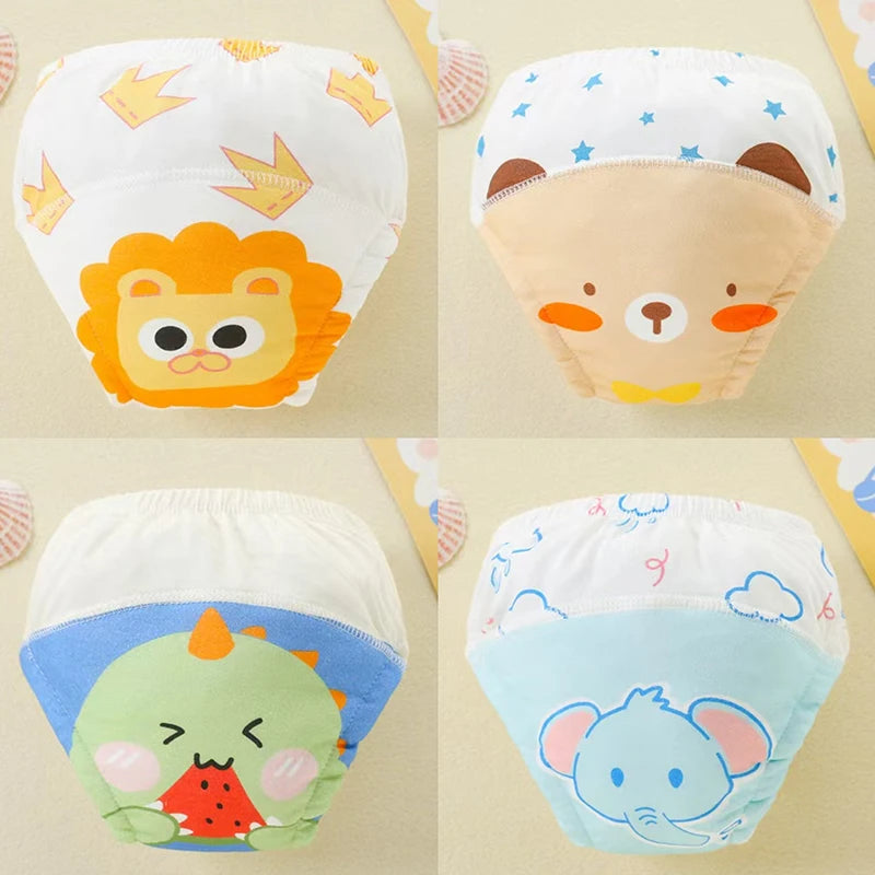 4PCS Baby Waterproof Diapers Pee Shorts Underwears Reusable Soft Ecological Cotton Toddler Potty Training Pants For Boys Girls