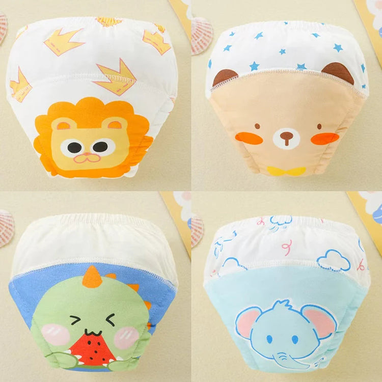 4PCS Baby Waterproof Diapers Pee Shorts Underwears Reusable Soft Ecological Cotton Toddler Potty Training Pants For Boys Girls