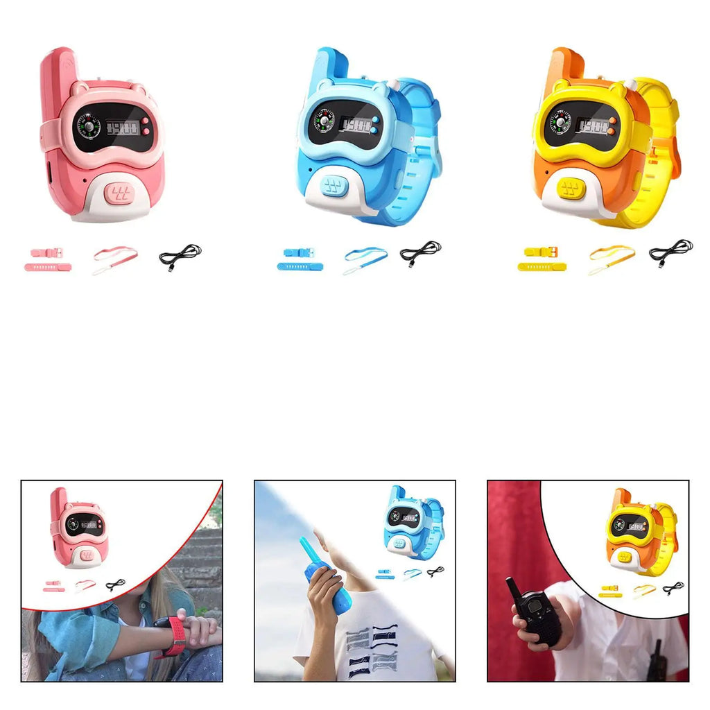 Walkie Talkie Watch Cute Detachable Toy Walkie Talkies for 4-6 Years Old Girls and Boys Outside Adventures Hiking Accessories