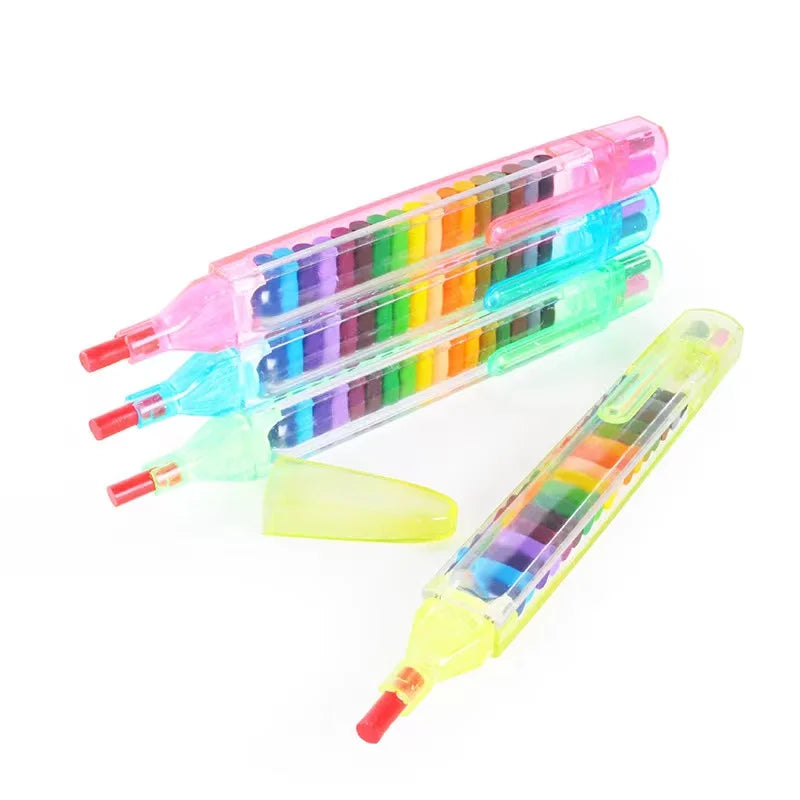 4 Pcs Creative 20 Colors Crayon Student Drawing Color Pencil Multicolor Art Kawaii Writing Pen for Kids Gift School Stationery