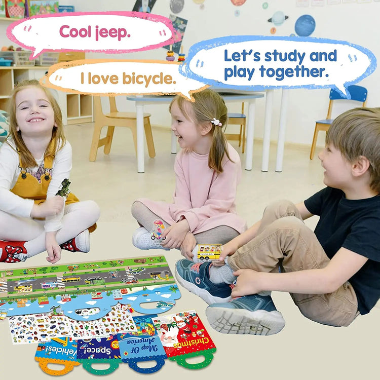 Kids Reusable Sticker Book Multiple Scenarios Cartoon DIY Puzzle Educational Cognition Learning Toys for Child Age 2-4 Gift 2025