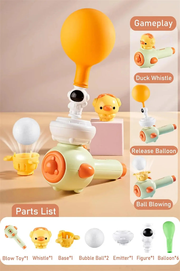 Montessori Toys for Kids Blowing Pipe Floating Ball Balloon Whistle Toys 2-4 Year Children Oral Muscle Training Educational Toys