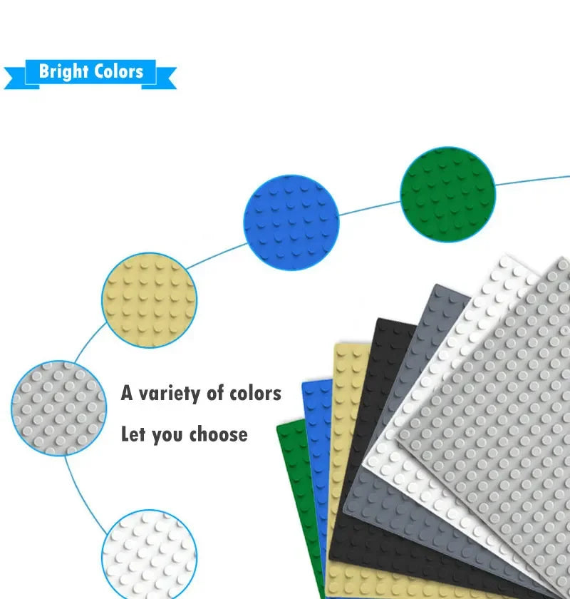 16*32 Dots Classic Base Plates Blocks DIY Small Size City Road Bricks Baseplates Construction Building Toys For Kids Toy Gifts