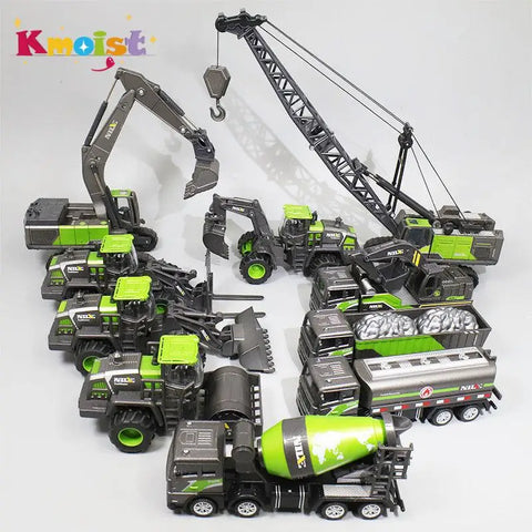 1/50 Model Car Bulldozer Truck Excavator Crane Forklift Construction Engineering Vehicle Toys for Boys Children Educational Toys