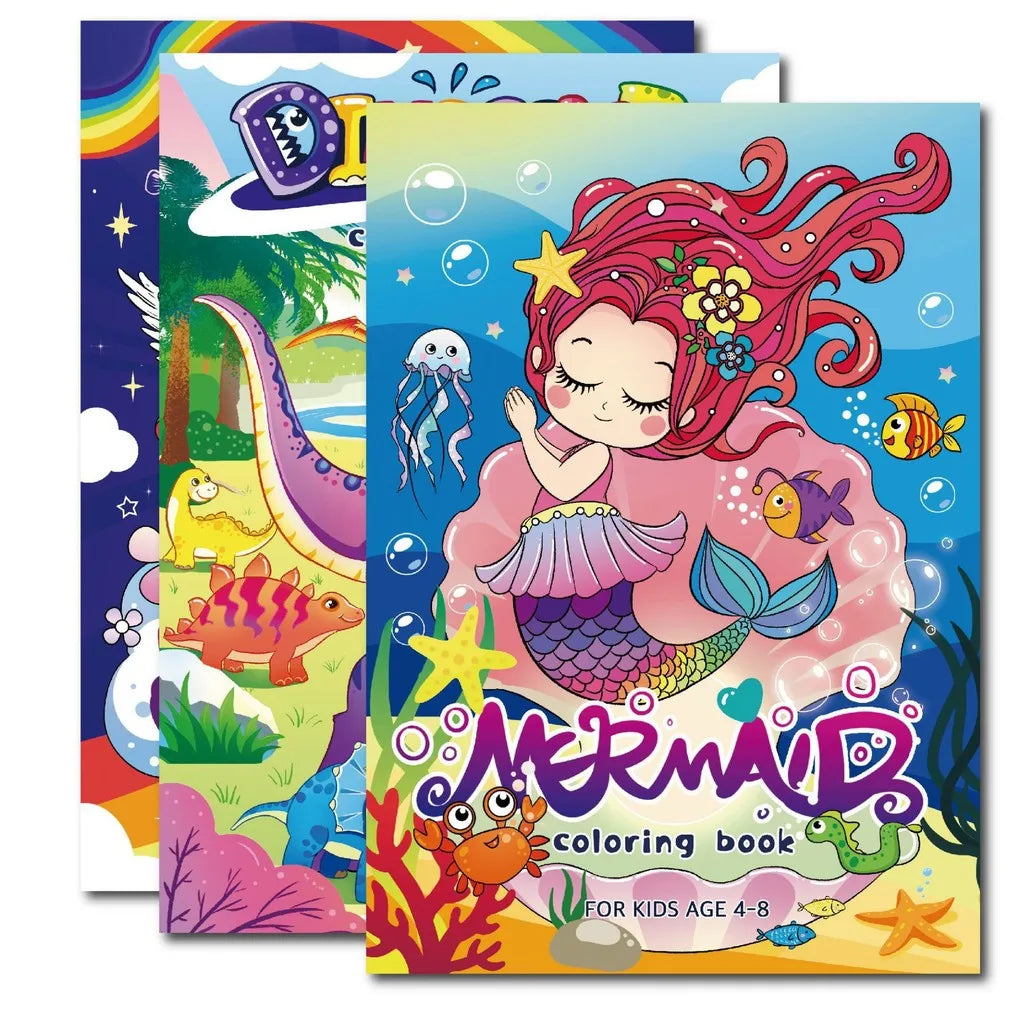 Magical Unicorn & Mermaid Coloring Book Set |60-Page Reusable Drawing Pad for Kids’ Creativity & Early Learning ‌Art Stationery