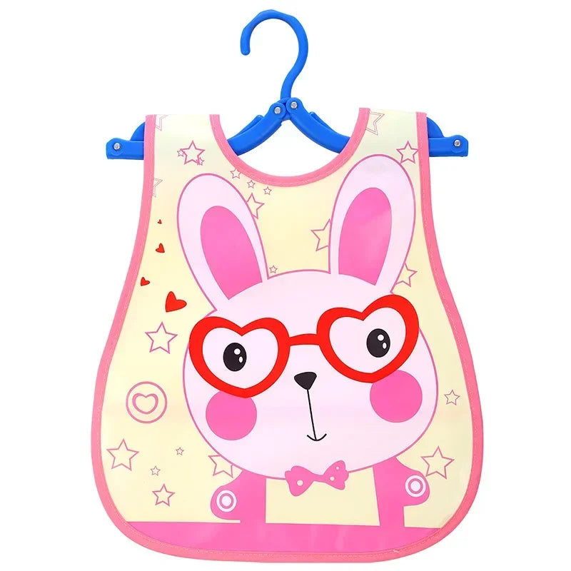Adjustable Baby Bibs EVA Plastic Waterproof Lunch Feeding Bibs Baby Cartoon Feeding Cloth Children Baby Apron