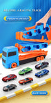 Large Car Transporter Truck Folding Track Racing Vehicle Kids Competitive Games Storage Alloy Car Boy Toy Children Novel Gift
