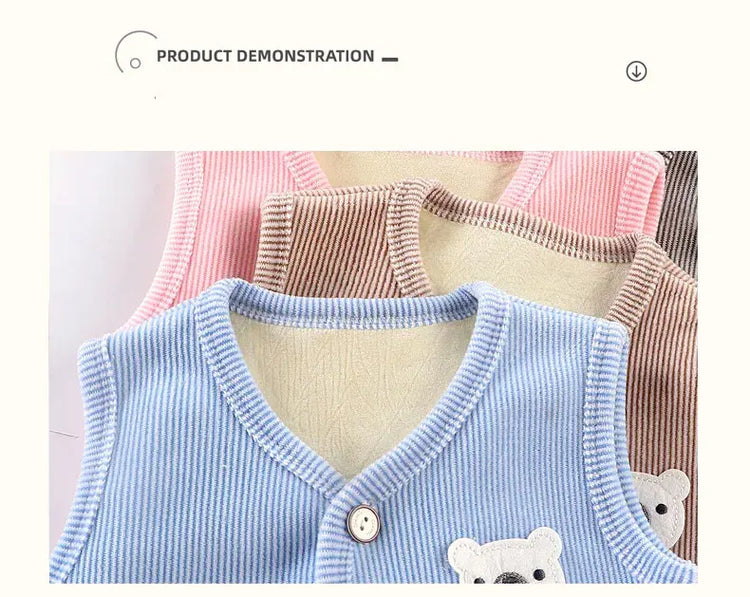 Kids Clothes Waistcoat Children's Vest  Boy Girl Thicken Velvet lining Keep Warm Jackets Vest Children's Clothing  Autumn Winter