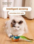 Bird-Shaped Cat Toy Interactive Toys Dog Rechargeable Chirping Flapping Bird Catnip Touch Activated Squeak Plush Toy Pet