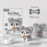 18 Styles Little Dog Cat Cute Pet Small Building Block Model Series Ornaments Children's Toys Miniature Bricks