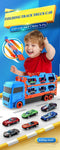 Large Car Transporter Truck Folding Track Racing Vehicle Kids Competitive Games Storage Alloy Car Boy Toy Children Novel Gift