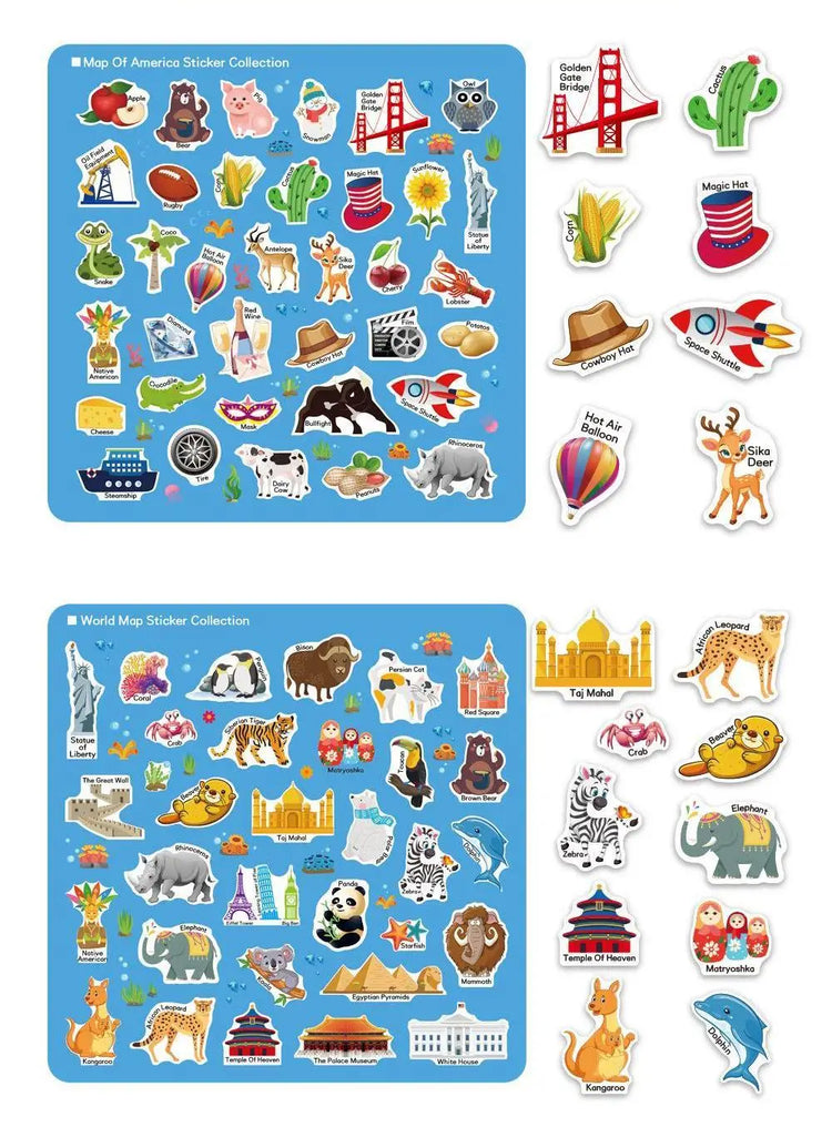 Kids Reusable Sticker Book Multiple Scenarios Cartoon DIY Puzzle Educational Cognition Learning Toys for Child Age 2-4 Gift 2025