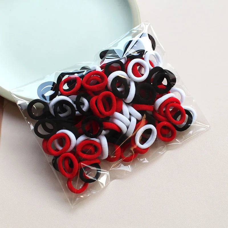 100 Pieces/pack Children's Hair Rings Baby Free Rubber Bands High Elasticity Basic Tie Girl Headband Accessories Super Soft